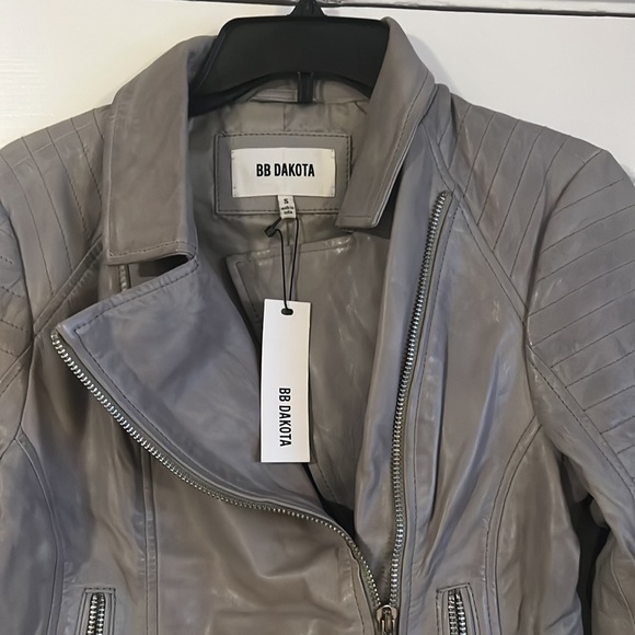Bbdakota nwt size small 100% leather color grey womens - Picture 2 of 6
